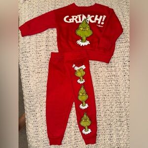 Red Grinch Sweatshirt and Pants Set